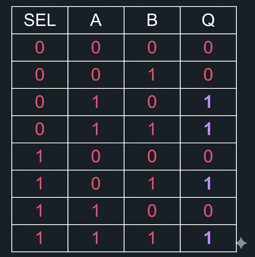 table de vérité SOP